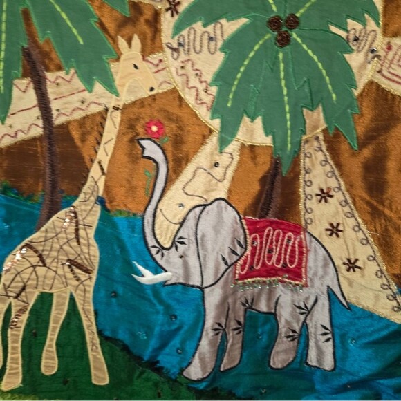 Bleu Bayou Silk Emboridered & Beaded Safari Themed Jacket - Picture 4 of 12